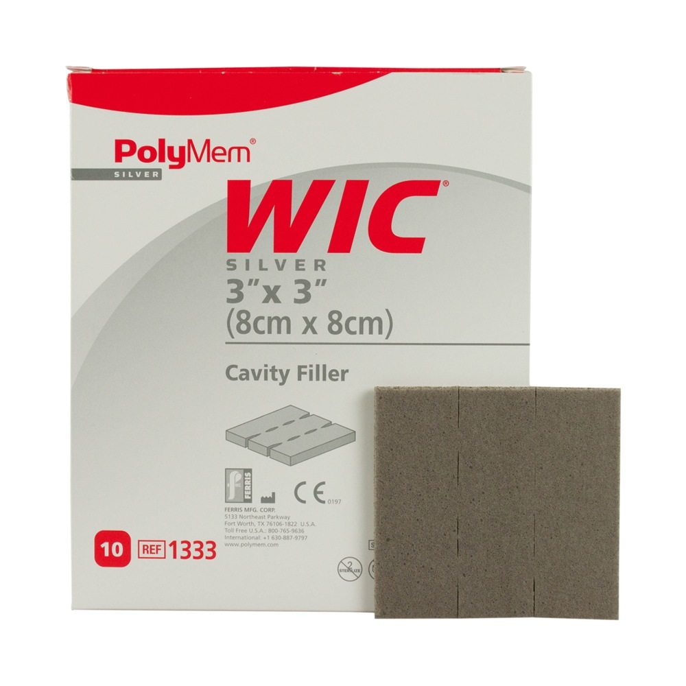 Polymem Silver Hydrophilic Wound Filler Dressing 3x3" Sterile LF, 10/box