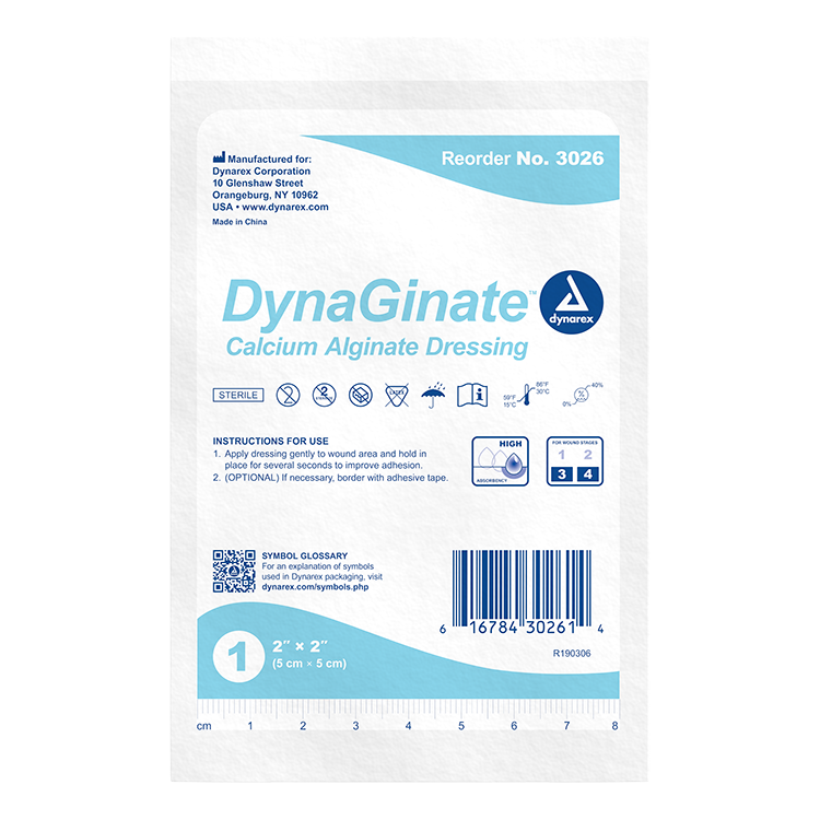 DynaGinate - Calcium Alginate Dressing, 4.25" x 4.25", 10/bx