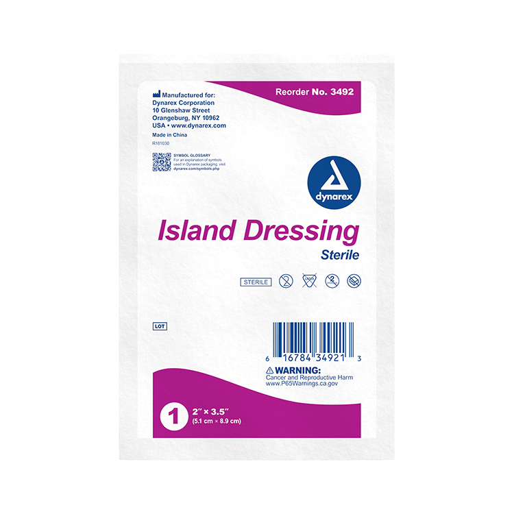Island Dressing Sterile (Individually Bagged), 2" x 3.5", 50/Box, 6/Case