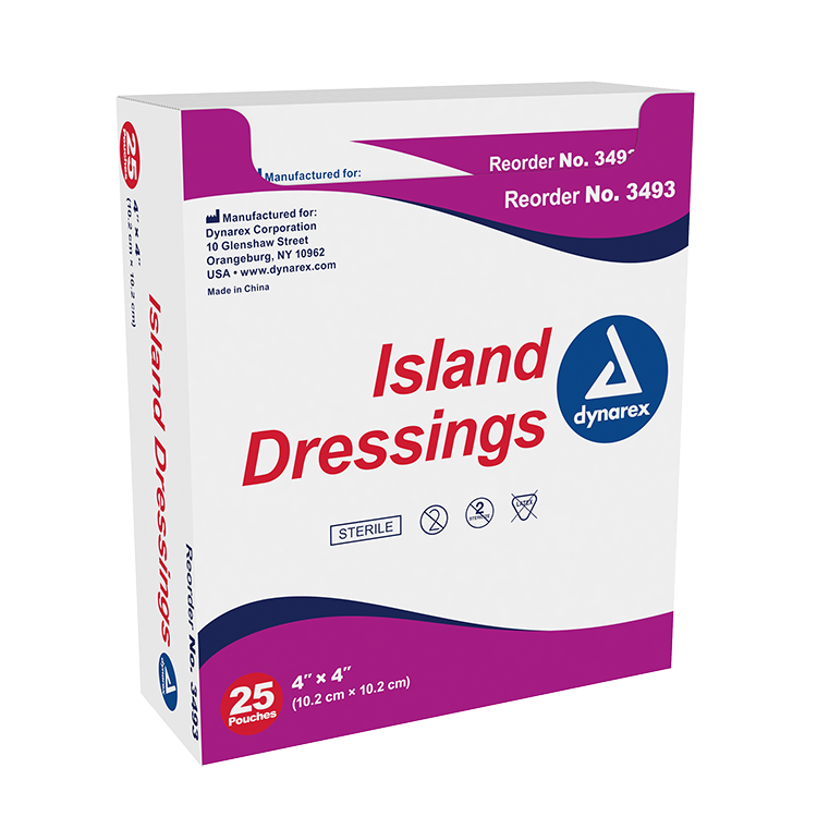 Island Dressing Sterile, 4" x 4", 25/Box