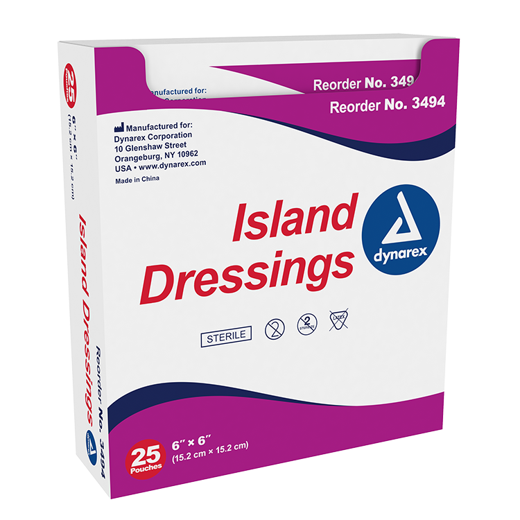 Island Dressing Sterile, 6" x 6", 25/Box