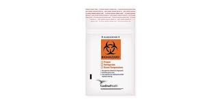 Specimen Transport Bag, Biohazard, Clear, Medium, 15" x 17", with Adhesive Strip and Double Pocket, 50/pk, 10 pk/cs