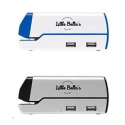 Go-Getter Electric Stapler with USB ports Silver Blue