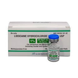 Lidocaine HCl 1% PF 2ml Vial, 10/box