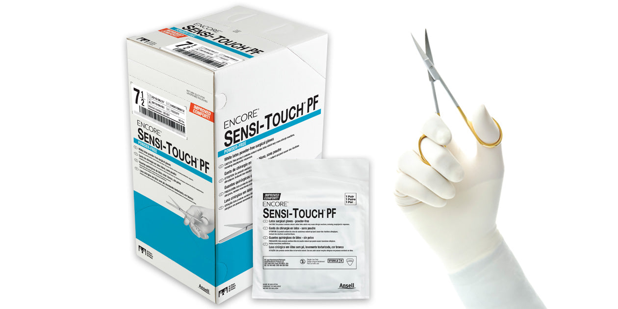 ANSELL ENCORE SENSI-TOUCH POWDER FREE SURGICAL GLOVES 6.5